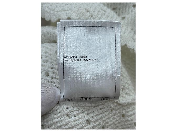 Top Chanel in pizzo bianco corto - vista 7