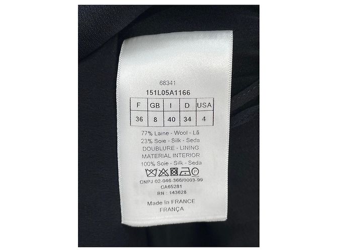 Dior Abendkleid aus schwarzer Wolle mit Trägern - Ansicht 7