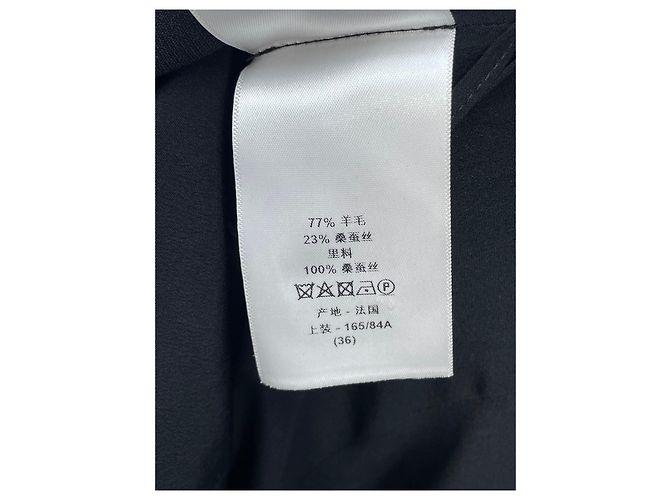 Dior Abendkleid aus schwarzer Wolle mit Trägern - Ansicht 8
