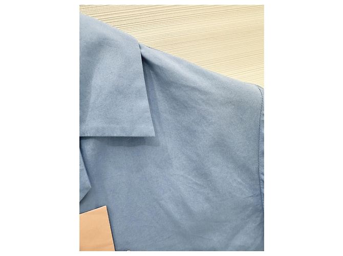 Top Miu Miu Azul de Algodón con Manga Larga y Letras Bordadas - vista 3