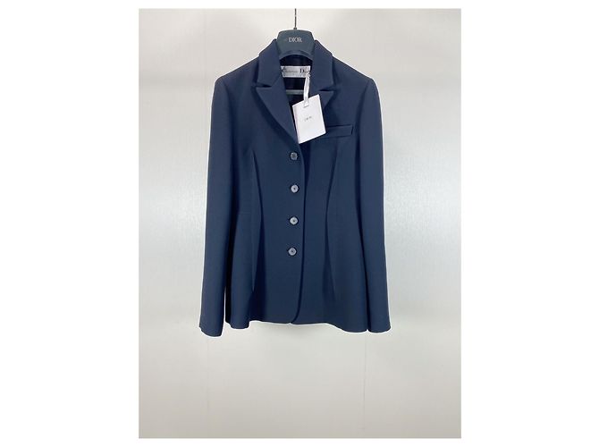 Conjunto de Blazer com Cinto e Calções Dior Navy de Lã e Seda - vista 2