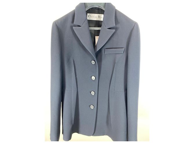 Conjunto de Blazer com Cinto e Calções Dior Navy de Lã e Seda - vista 5