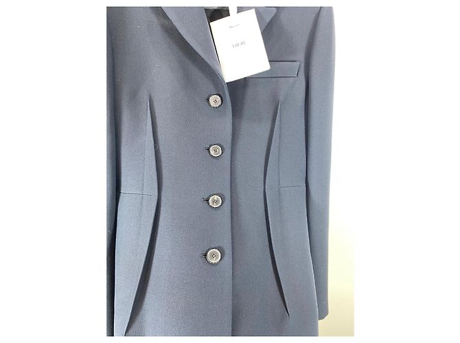 Conjunto de Blazer com Cinto e Calções Dior Navy de Lã e Seda - vista 6