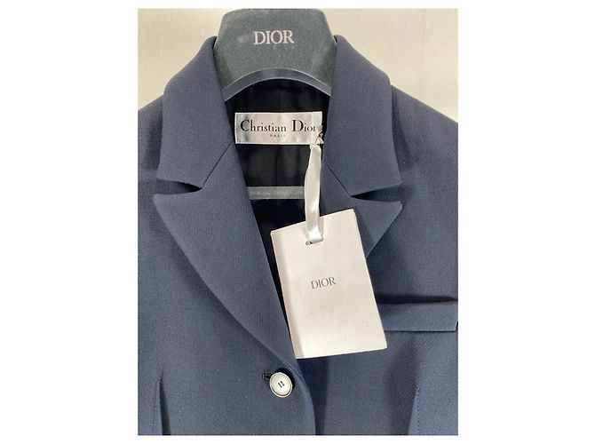 Conjunto de Blazer com Cinto e Calções Dior Navy de Lã e Seda - vista 7
