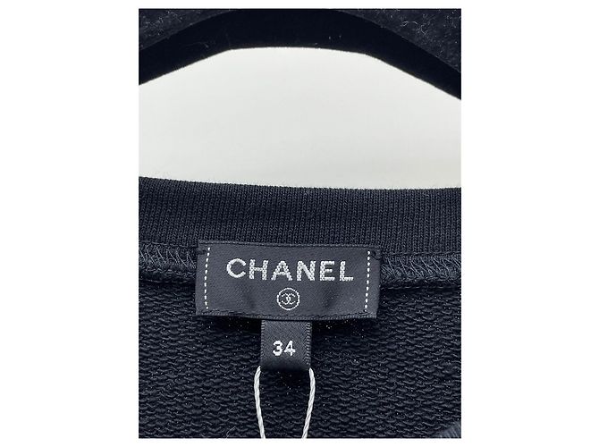 Top Chanel Negro de Algodón de Manga Corta FR 34 - vista 4