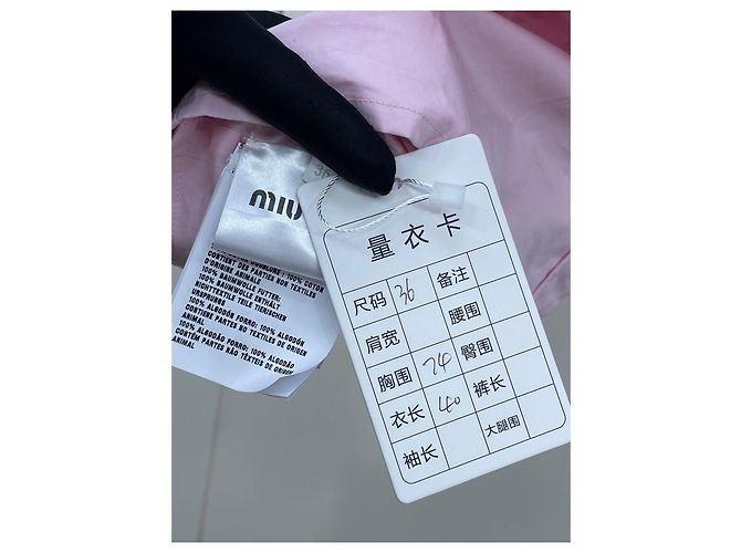 Top Bandeau Asimétrico Miu Miu Rosa de Algodón - vista 6