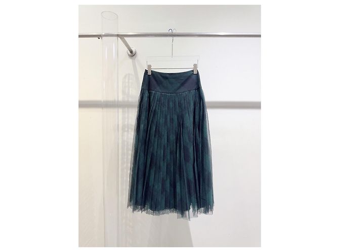 Gonna Dior Verde in Tulle Plissettata Taglia 36 - vista 2