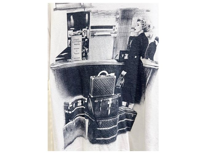 Top Louis Vuitton Blanco de Algodón con Estampado Retrato de Bolso - vista 2