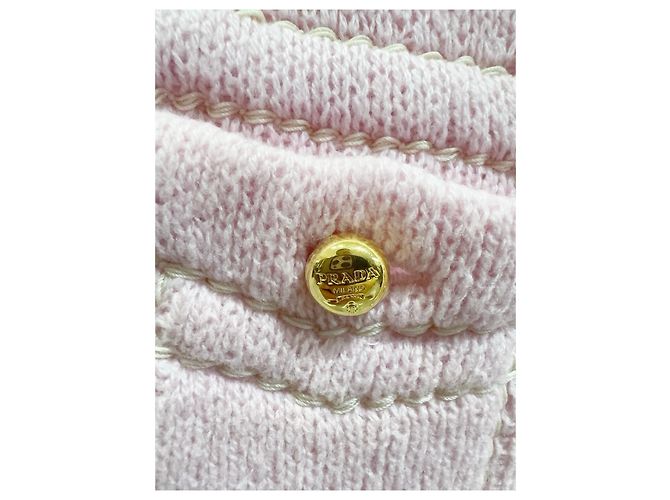 Prada Maglieria in Cashmere Rosa Logo Triangolo - vista 2
