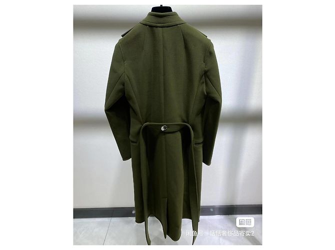 Abrigo Céline de lana verde con cinturón - vista 4