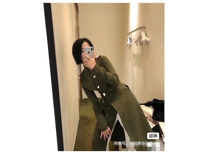 Abrigo Céline de lana verde con cinturón - vista 8