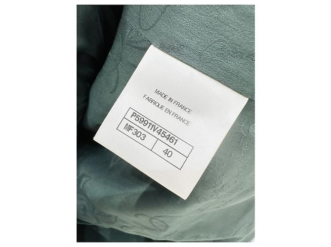 Chaqueta Chanel de Tweed Verde con Perlas Negras - vista 5