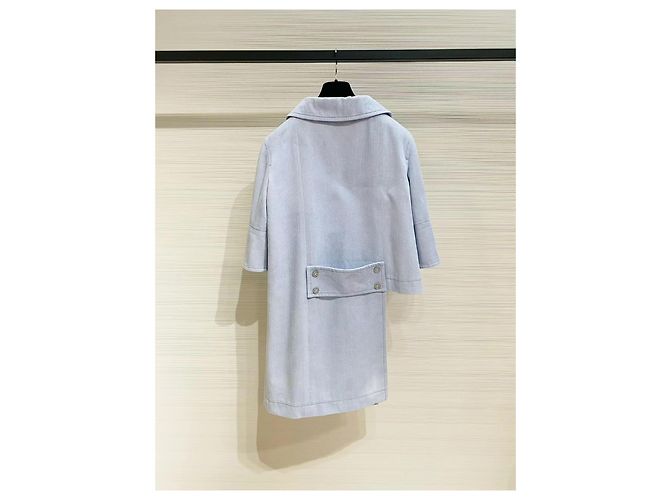 Chaqueta Chanel de Tweed Azul corte asimétrico - vista 2