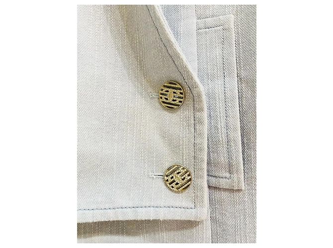 Chaqueta Chanel de Tweed Azul corte asimétrico - vista 4