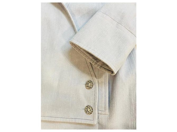 Chaqueta Chanel de Tweed Azul corte asimétrico - vista 5