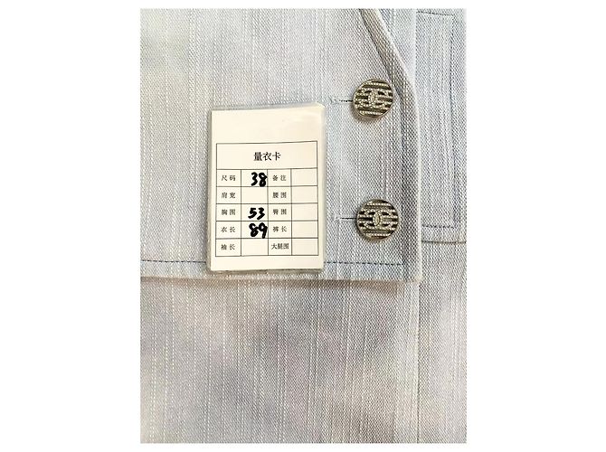 Chaqueta Chanel de Tweed Azul corte asimétrico - vista 7