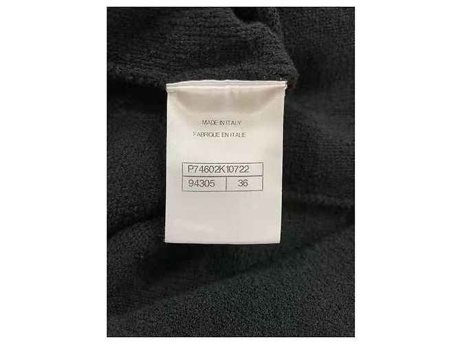 Vestido de punto Chanel negro de algodón con botones de perlas - vista 8