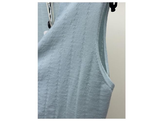 Chanel Strickjacke aus blauem Kaschmir - Ansicht 5