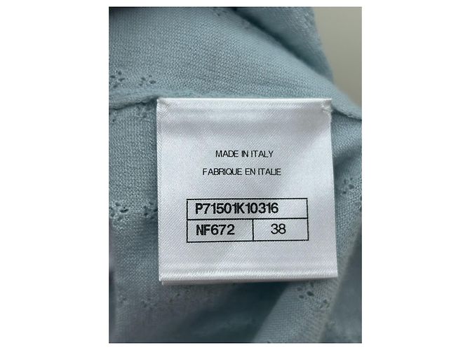 Chanel Strickjacke aus blauem Kaschmir - Ansicht 8