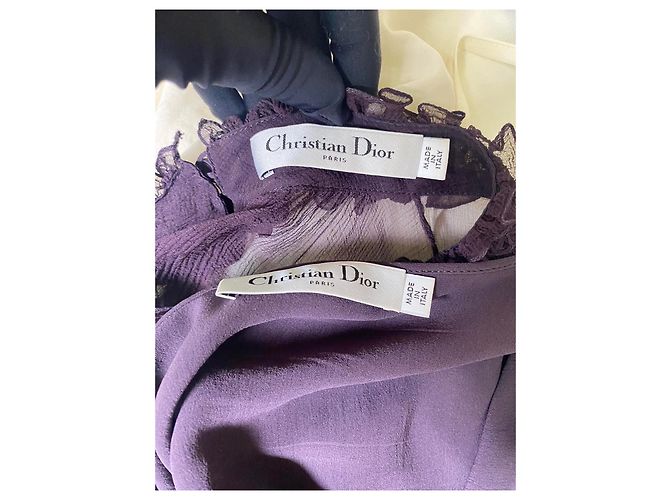 Top in seta Dior viola - vista 3