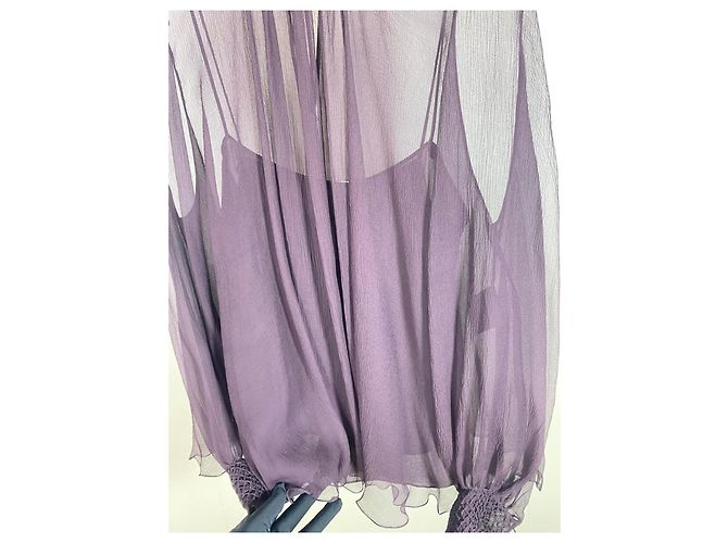 Top in seta Dior viola - vista 5
