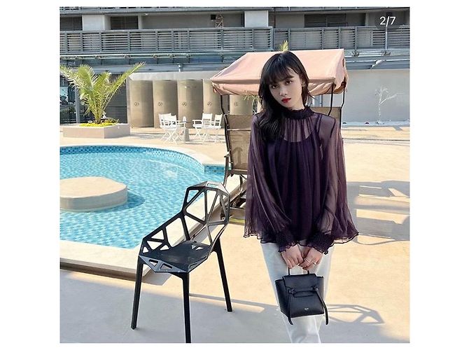 Top in seta Dior viola - vista 8