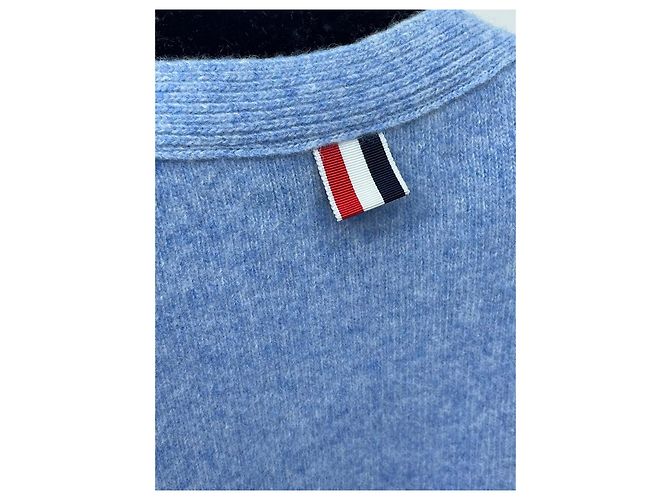 Thom Browne Cardigan aus blauem Kaschmir - Ansicht 2