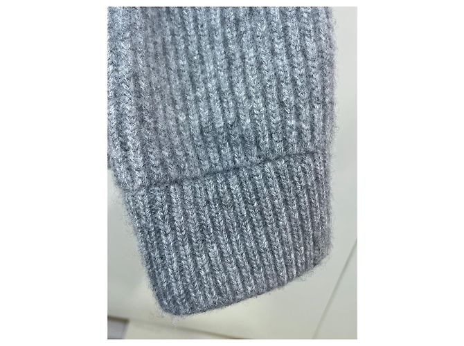 Miu Miu Kapuzenjacke aus Wolle Grau - Ansicht 4