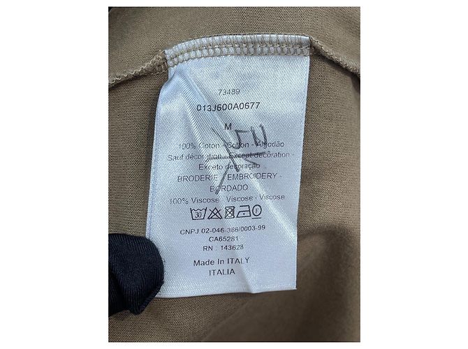 T-shirt Dior Khaki in cotone ricamato M - vista 4