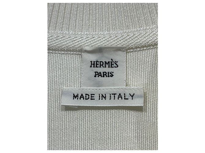 Hermès Jacke aus Seide Weiß - Ansicht 4
