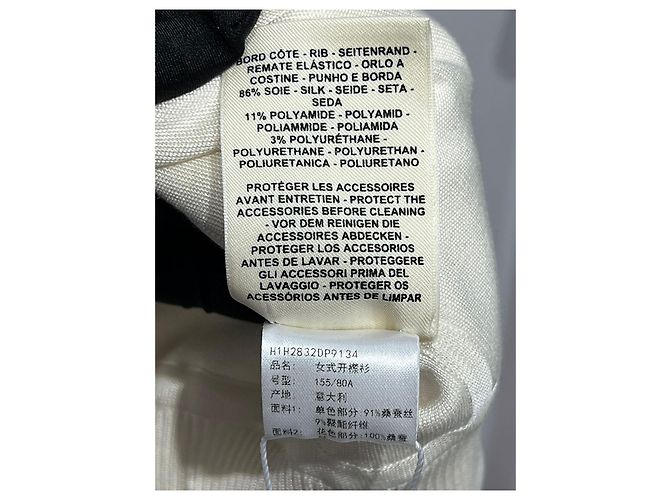 Hermès Jacke aus Seide Weiß - Ansicht 6