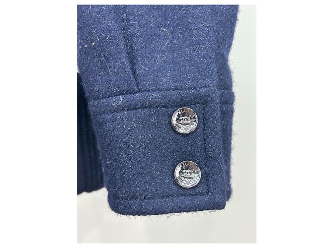Chanel Navy Wool Jacket with Double C Heart Pockets - view 9