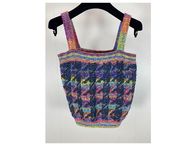 Chanel Cambon 20A Strick-Camisole aus Kaschmir Multicolor - Ansicht 2