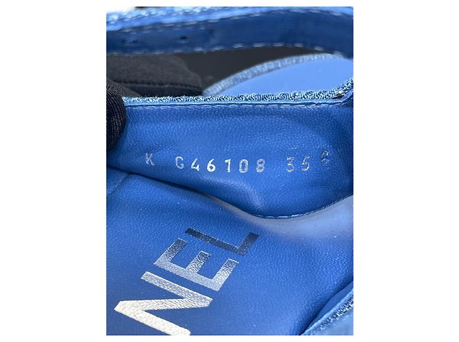 Sandali Chanel Blu Denim in Tessuto Taglia 35 - vista 7