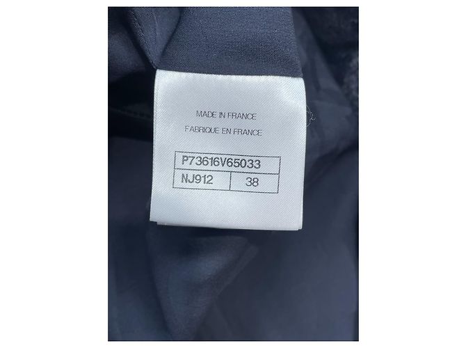 Chanel Tweed Jackenkleid Grau Blau Kariert Größe 38 - Ansicht 9