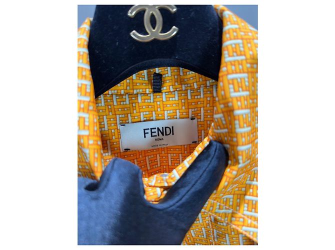 Fendi Windjacke Gelb mit Allover-Logo Polyamid - Ansicht 6
