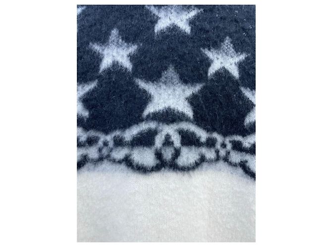 Chanel Coco Neige Kaschmir Strickware Schwarz Weiß Sterne - Ansicht 4