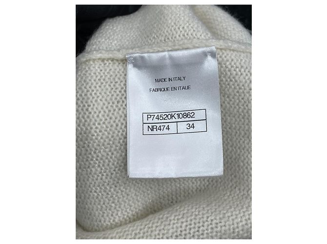 Chanel Coco Neige Kaschmir Strickware Schwarz Weiß Sterne - Ansicht 7