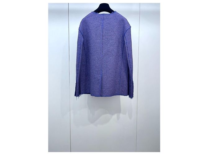 Giacca Chanel in tweed viola - vista 2