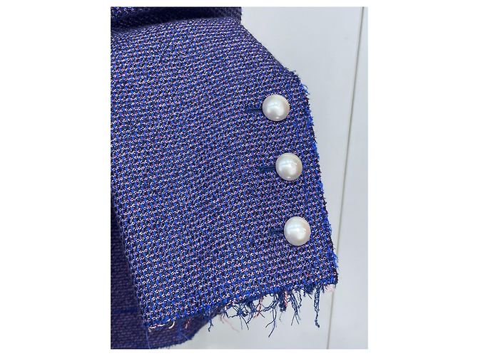 Giacca Chanel in tweed viola - vista 3