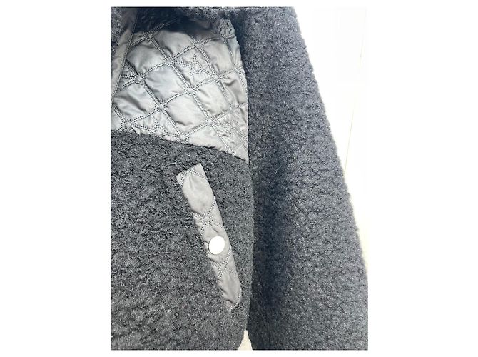 Hermès Black Polyamide Jacket with Lambswool Trim Size 38 - view 3