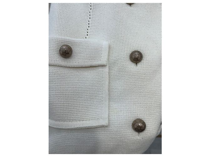 Gucci Double Breasted Wool Jacket Ecru - view 4