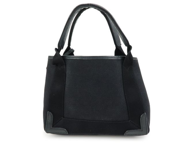 Balenciaga Cabas in tela blu navy e pelle XS - vista 2