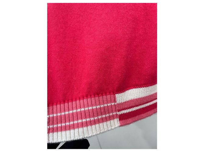 Falda Chanel Roja de Cachemira con Punto con Letras - vista 4