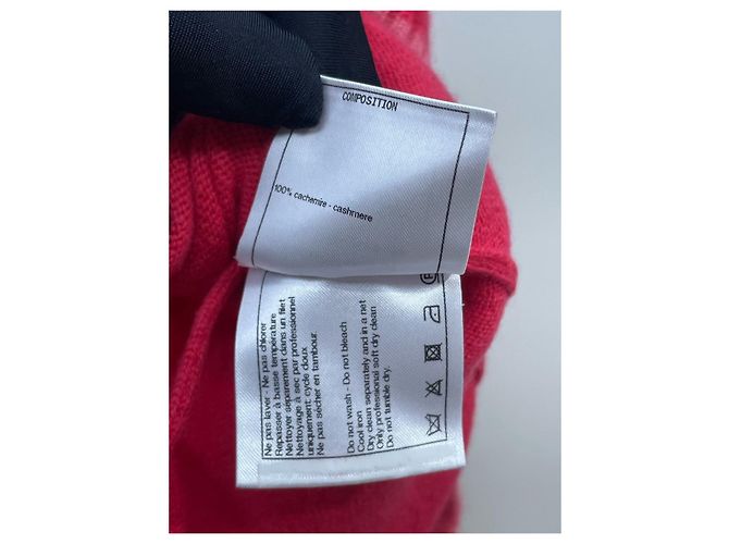 Falda Chanel Roja de Cachemira con Punto con Letras - vista 8