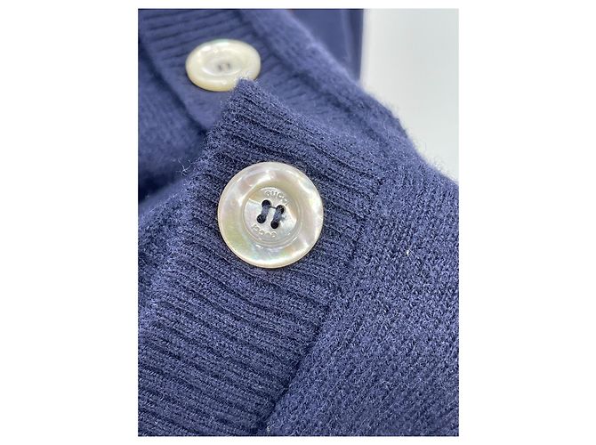 Gucci Strickjacke aus Wolle in Navy mit Stickerei - Ansicht 5