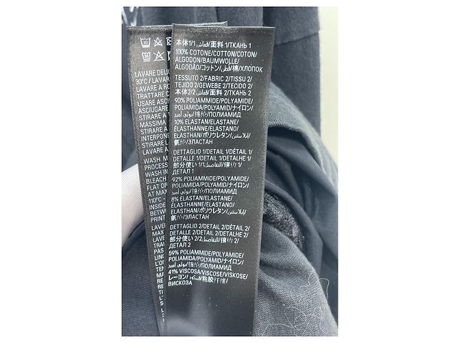 Vestido Balenciaga Negro de Algodón con Capucha Estampado Sánscrito - vista 5