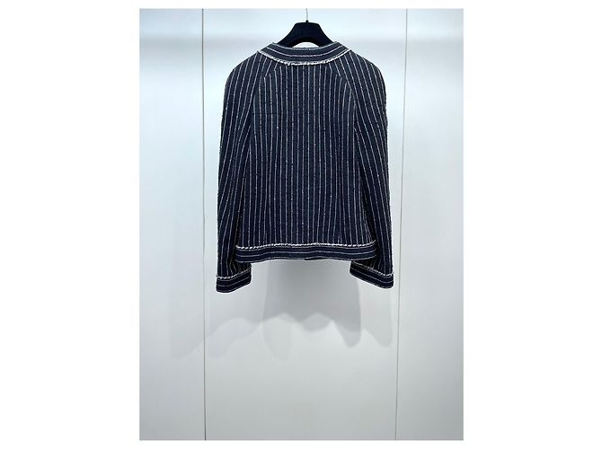 Chaqueta Chanel de tweed con rayas verticales Talla 36 - vista 2