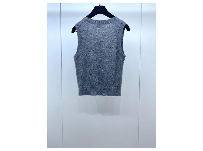 Chanel Kaschmir Weste mit Pailletten Tee-Set Abzeichen - Ansicht 2