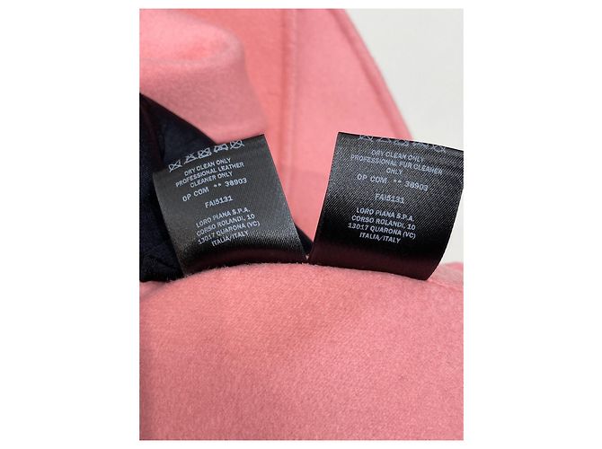 Capa Loro Piana de Cachemira Rosa con Puños de Visón - vista 7
